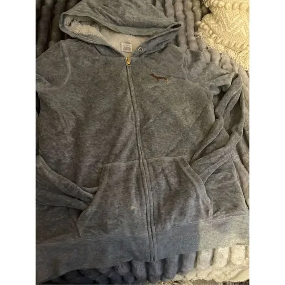 Vs pink y2k fur lined bling zip up hoodie jacket - Picture 5 of 7